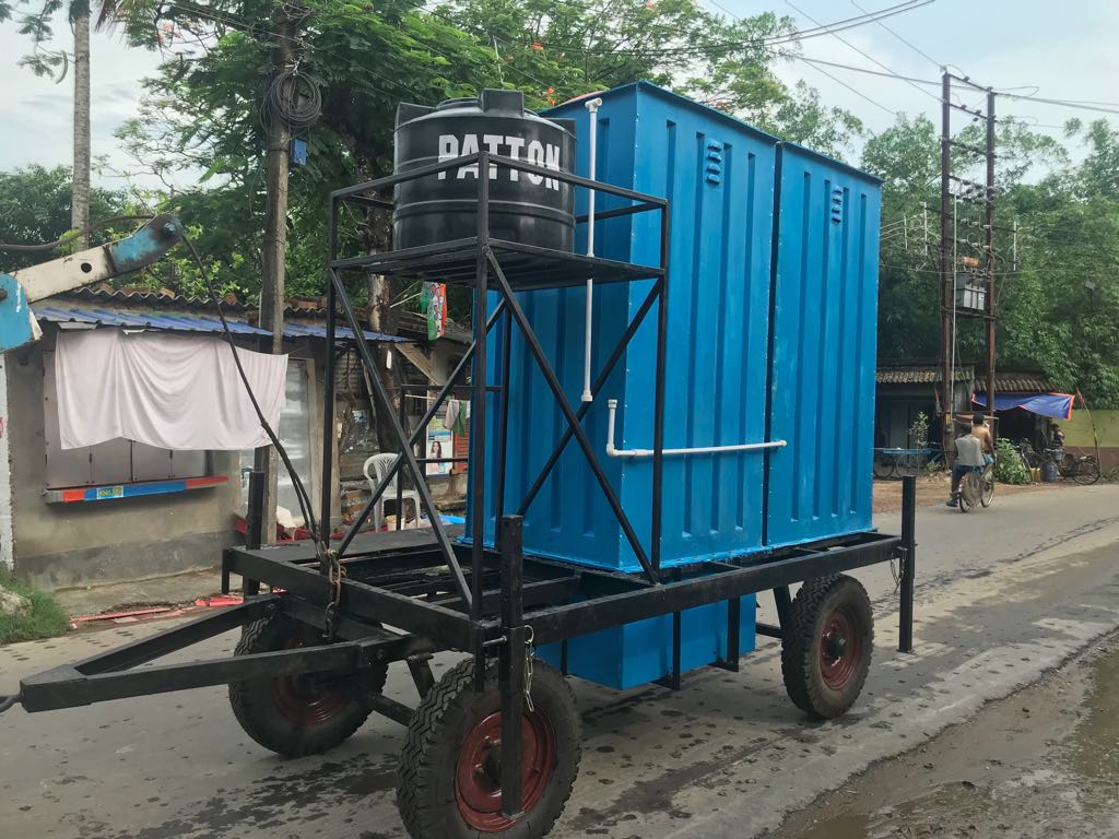 mobile trolly mount bio toilet